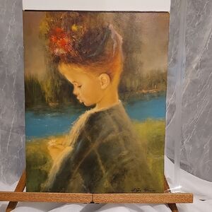 VTG Serene Child Portrait Art Print - "Precious By Gentilini